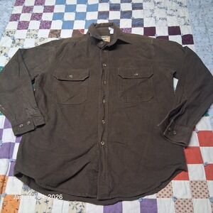 Vintage Winter Run Brown Flannel Shirt Size Medium Breen Double‎ Pocket